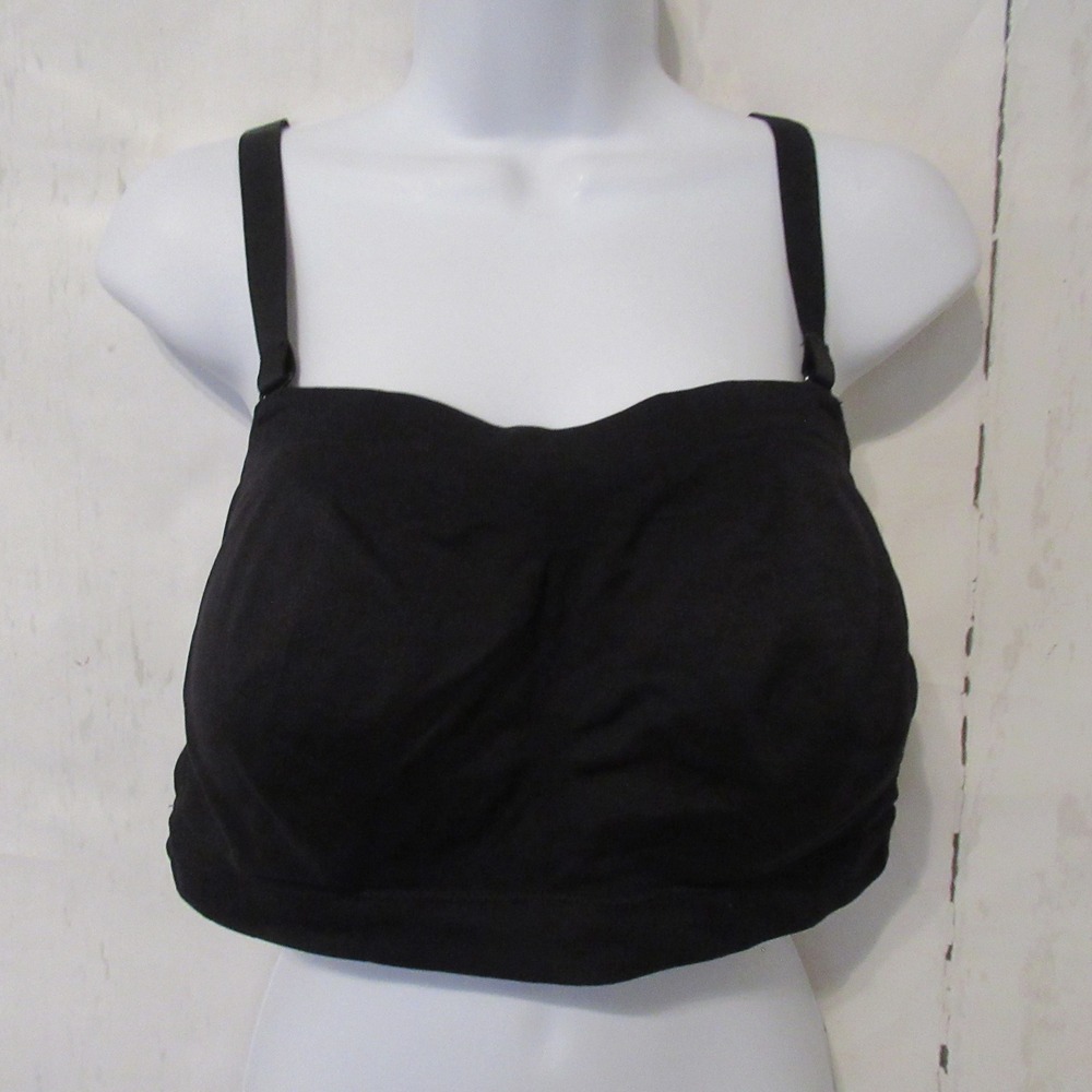 TrueKind Bra XL Black Convertible Strapless Bandeau Bralette Wireless 10400